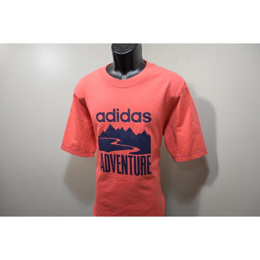 Adidas Adventure Tee Shirt Red Cotton Short Sleeve Mens Size Medium